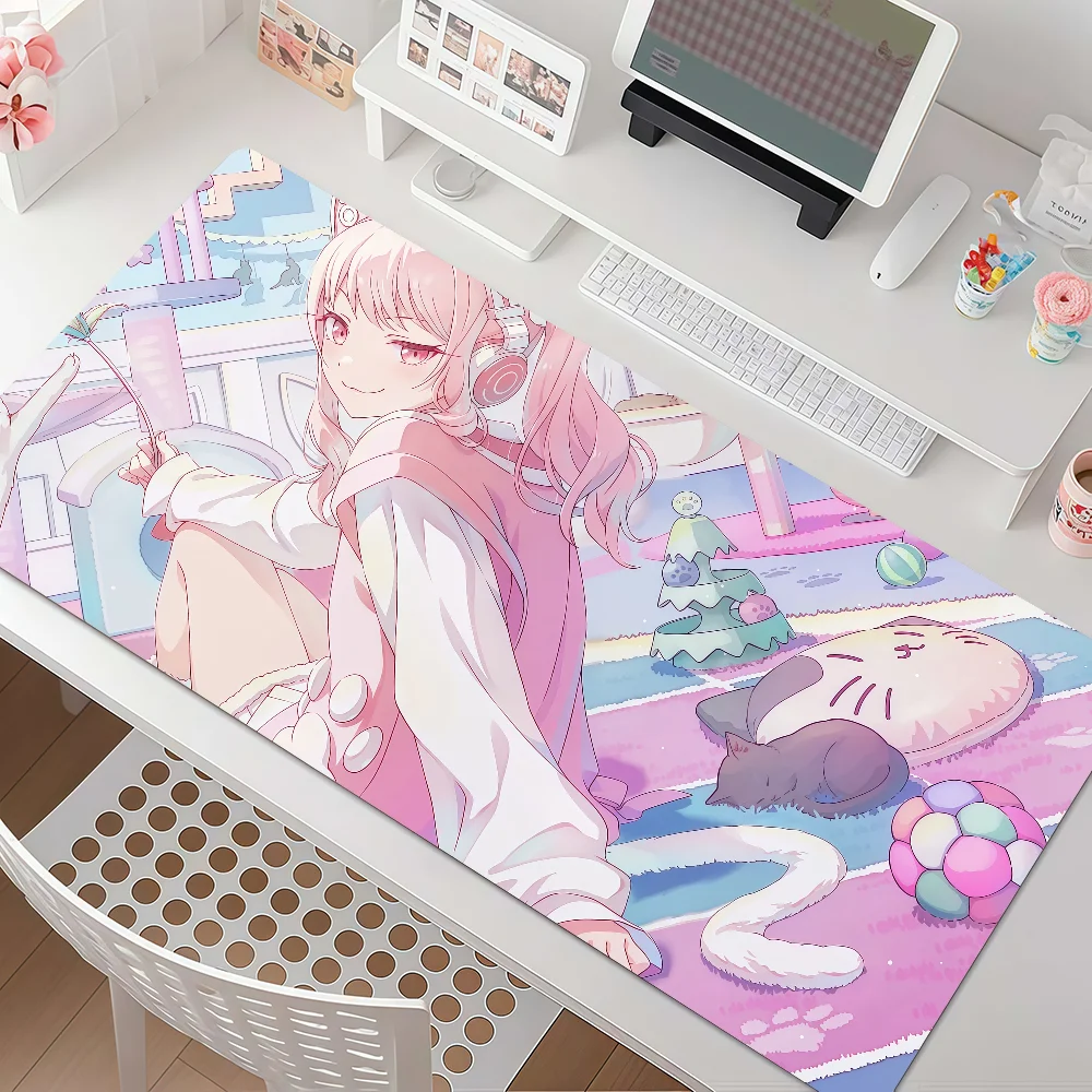 Singer A-Akiyama M-Mizuki Mouse Pad Anti Slip Rubber Edge Locked Thickened Laptop Gaming Desk Mat