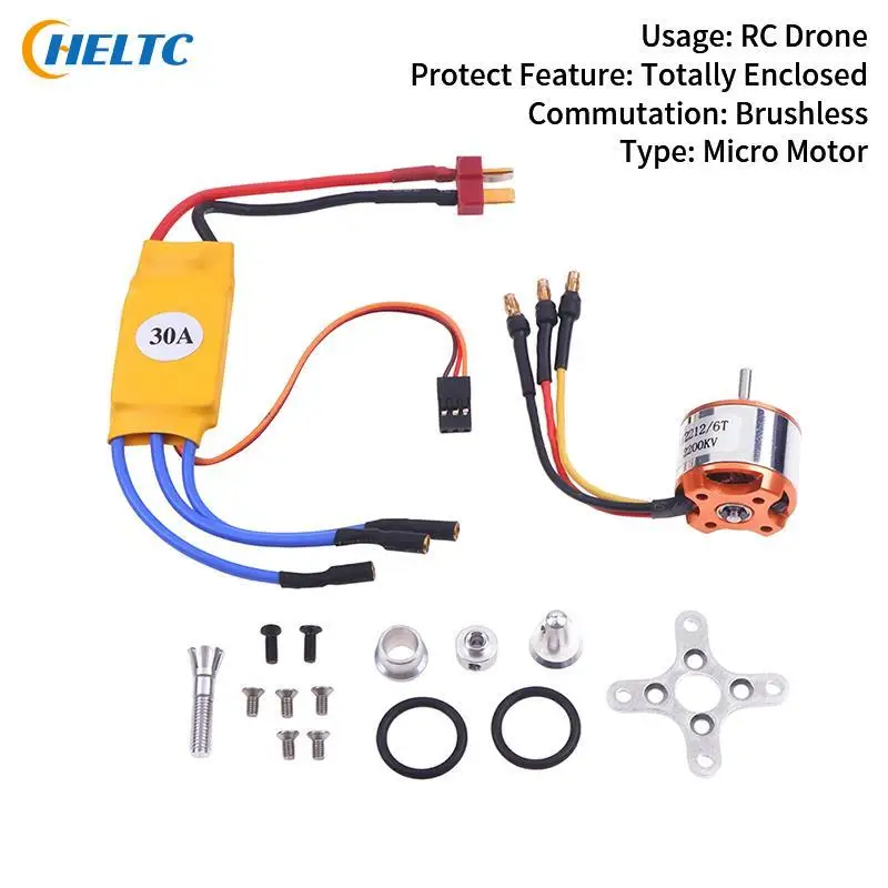 Model Aircraft Accessories Brushless Motor With 30A Brushless ESC Motor Speed Controller For RC Drone Mould Parts