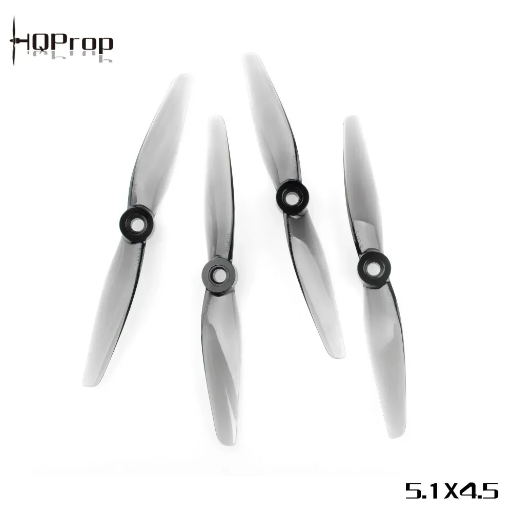 HQProp 2Pairs 5.1X4.5 Grey 2-Blades 5.1Inch 8inch PC Props 5mm Shaft for FPV Freestyle Long Range DIY Drone Accessories
