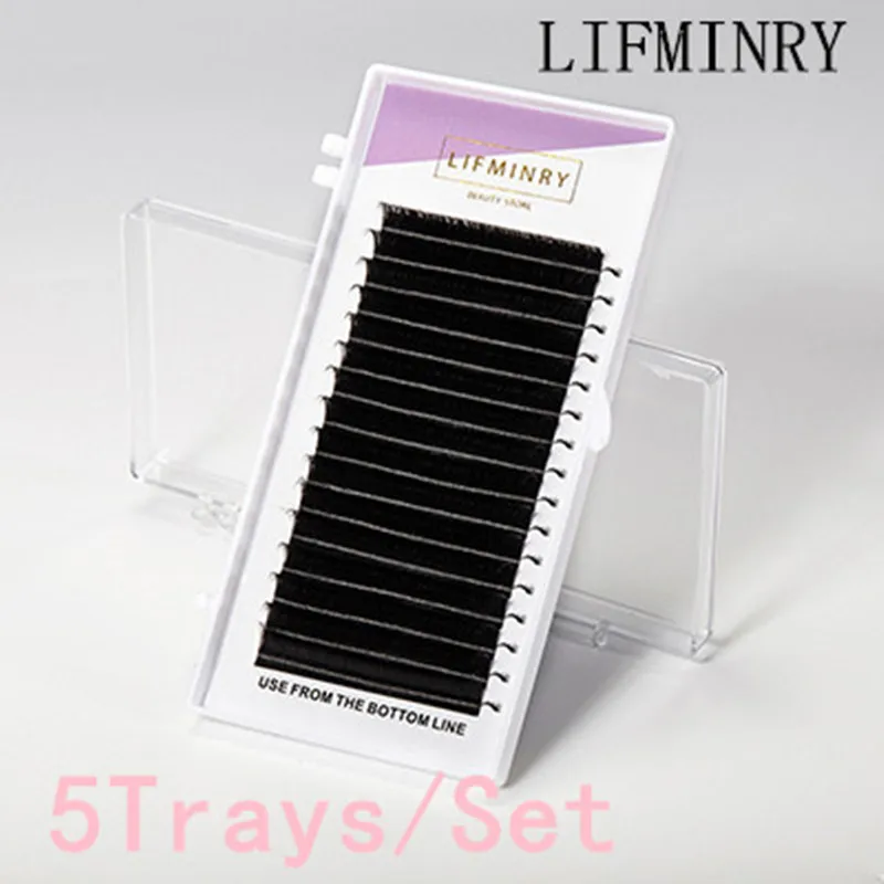 5cases Quality eyelash extensions tray fake mink single eyelash size single eyelash soft natural eyelash false eyelash