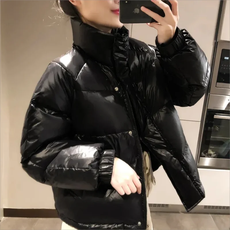 

Women's Parkas New in Winter Korean Fashion Casual Version Down Cotton Coat Short Stand Collar Jackets Warm Thick Bread Coat Top