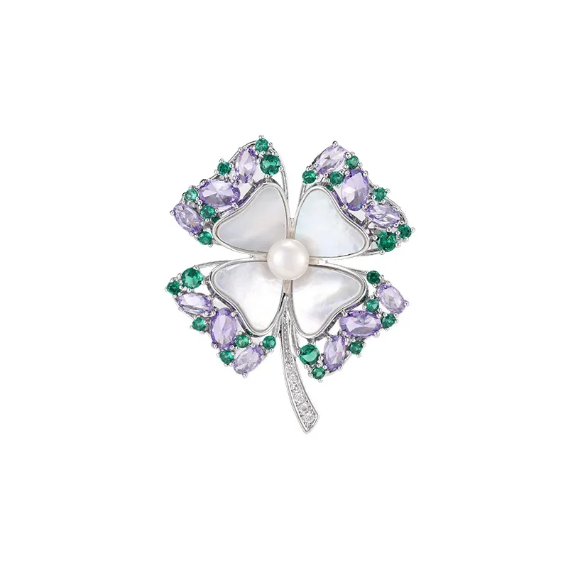 Высококачественная и элегантная брошь из перламутра с легким роскошным дизайном и модным аксессуаром.