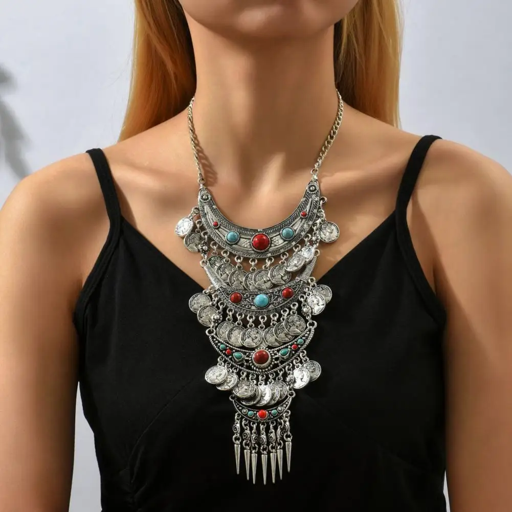 Good-looking Women Necklace  Layered Solid Statement Necklace  Elegant Ethnic Statement Necklace