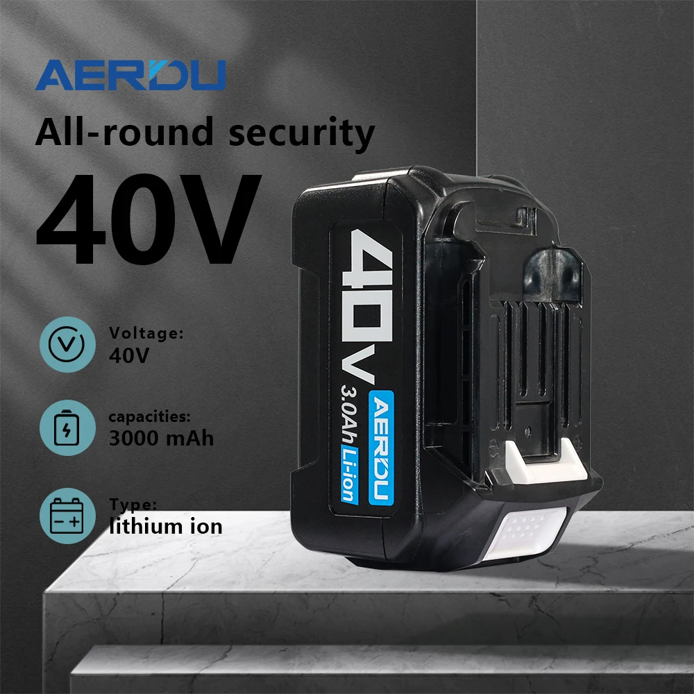 AERDU 40 В 3000 мАч для Makita 40 В аккумулятор xgt, совместимый с электроинструментами Makita BL4025 BL4020 BL4030 BL4015 AERDU 40 В 3000 мАч для Makita 40 В аккумулятор xgt, совместимый с электроинструментами Makita BL4025 BL4020 BL4030 BL4015
