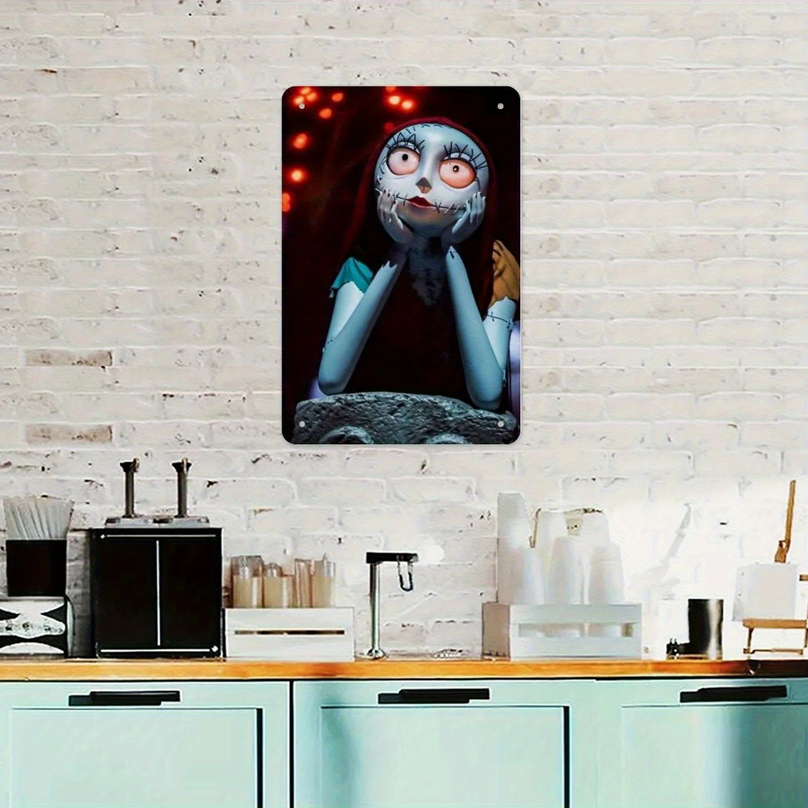 1 قطعة كابوس ديزني قبل عيد الميلاد غرزة رئيس شعار علامة معدنية-رجعية خمر جدار الفن ، 8x12 بوصة ديكور معدني دائم ل Ho #1