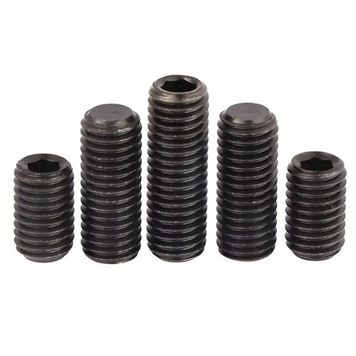 M3 M4 M5 M6 M8 M10 Length 3-40mm Black 12.9 Steel Socket Set Grub Screw Cup Point Screws