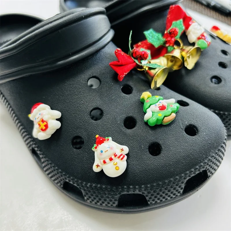 New Sanrio Christmas Series Shoes Set Cut Small Bell Shoe Buckles  Cartoon Character Designs DIY Shoelace Decoration Xmas Gifts