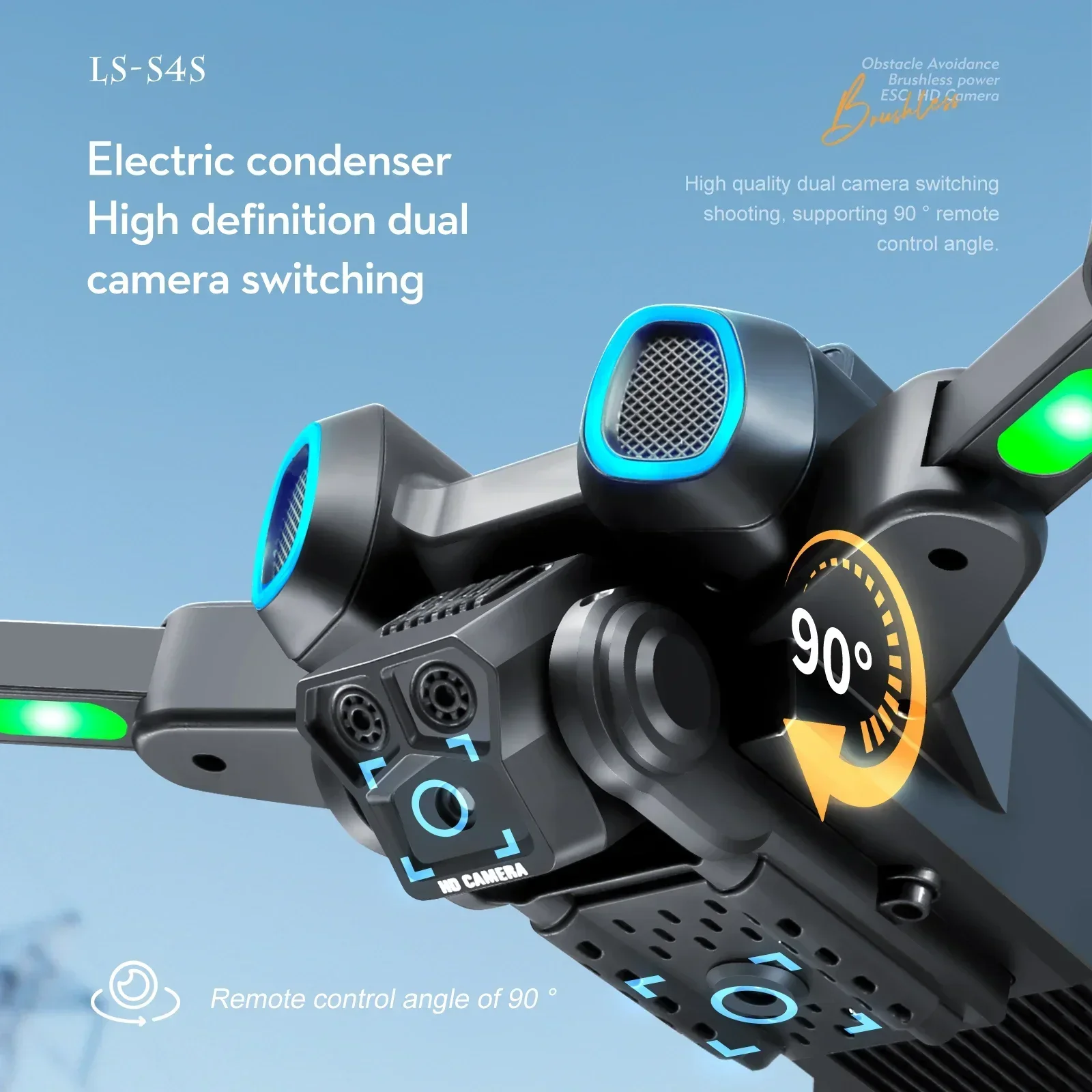 LS-S4S RC Drone 5G WiFi FPV Brushless Motor GPS Return 360° Laser Obstacle Avoidance 4K HD Dual Camera RC Quadcopter Drone Toys