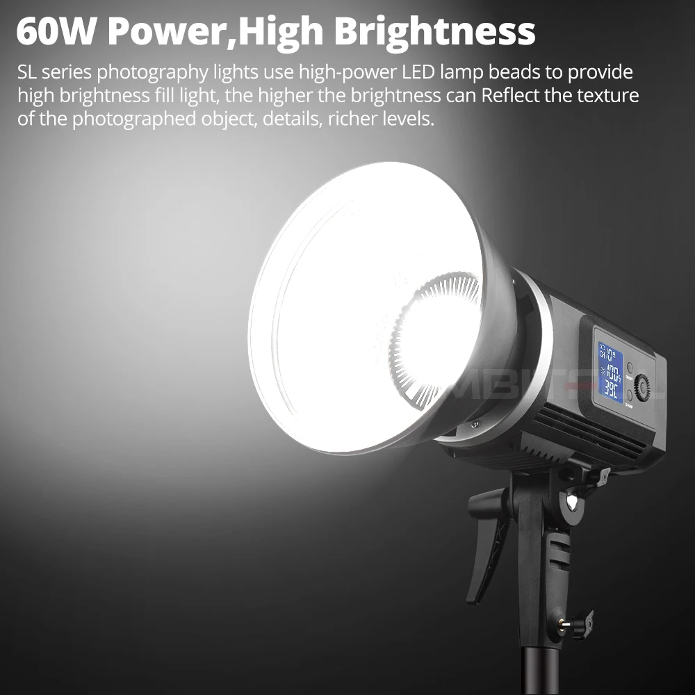 

Godox SLB60W Falsh - 60W Continuous LED Photography Studio Strobe Flash with Lithium Battery ( Bowens Mount )