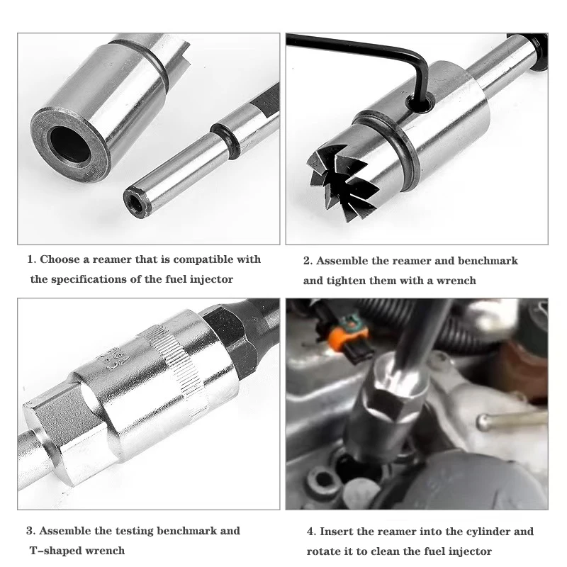 Universal Car  Injector Seat Cutter Set Oil Nozzle Reamer Carbon Remover Clean Kit Auto Repair Tool Automotive Accessories view 5