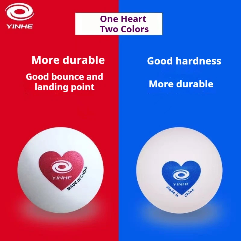 YINHE 40+ Seamed Table Tennis Balls ABS New Material Red/Blue/Green/Purple Heart Durable Ping Pong Balls for Training 50/100pcs