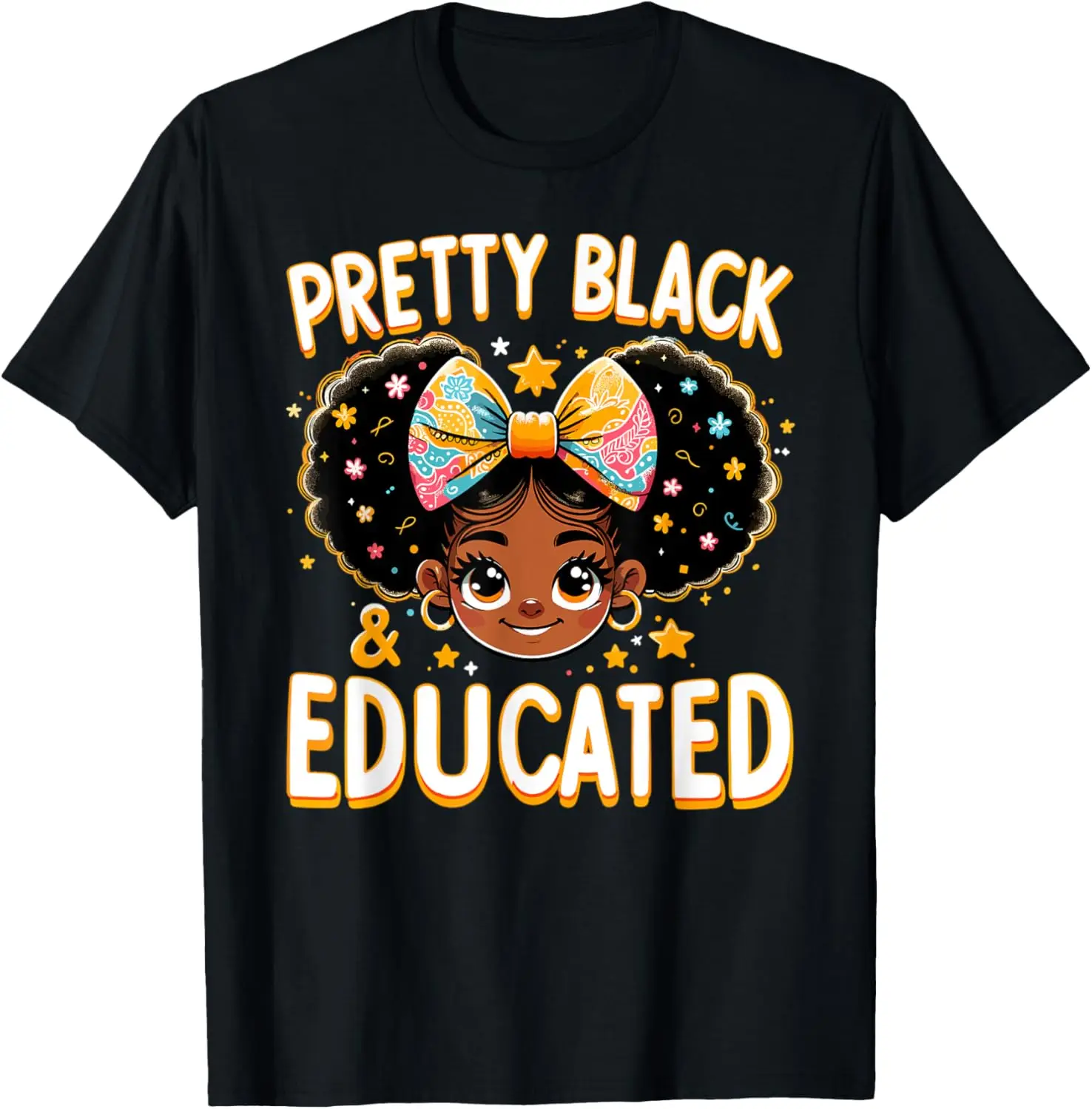 Pretty Black and Educated Black History Queen African T-Shirt