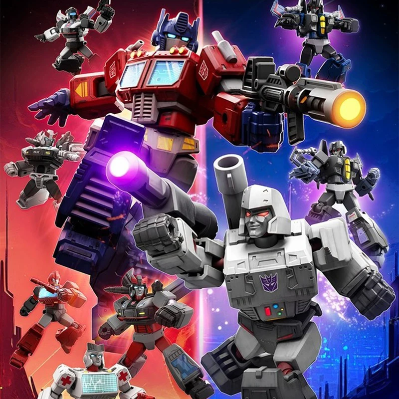 Original Blokees Transformers Galaxy Version 1st Part Optimus Prime, Prowl, Jazz and Megatron 10cm Assembly Building Model Toys