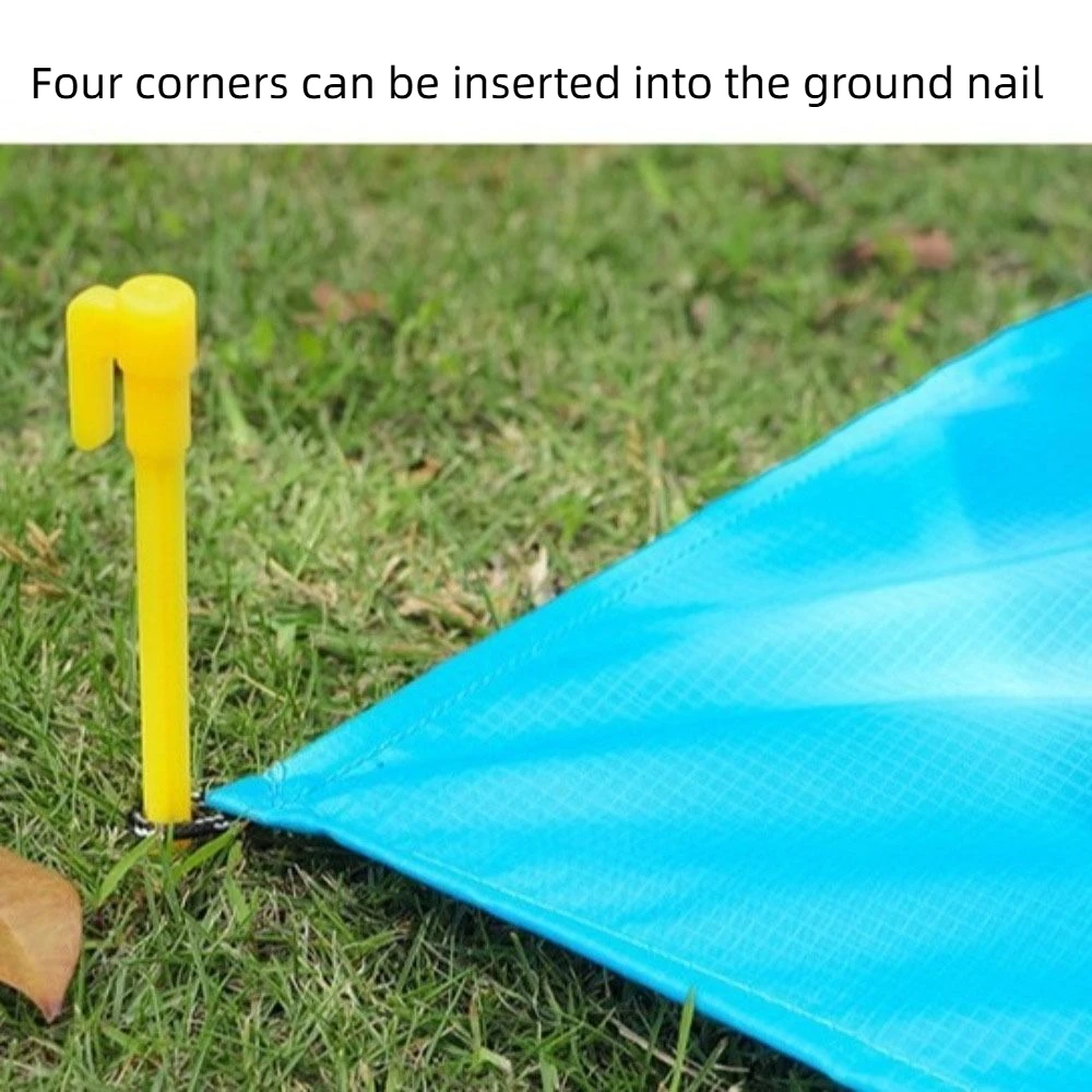 حصيرة تخييم مدمجة من قماش أكسفورد قابلة للطي ومقاومة للماء مع حقيبة تخزين، 4 مقاسات من حصيرة الشاطئ الرملي للخارجية