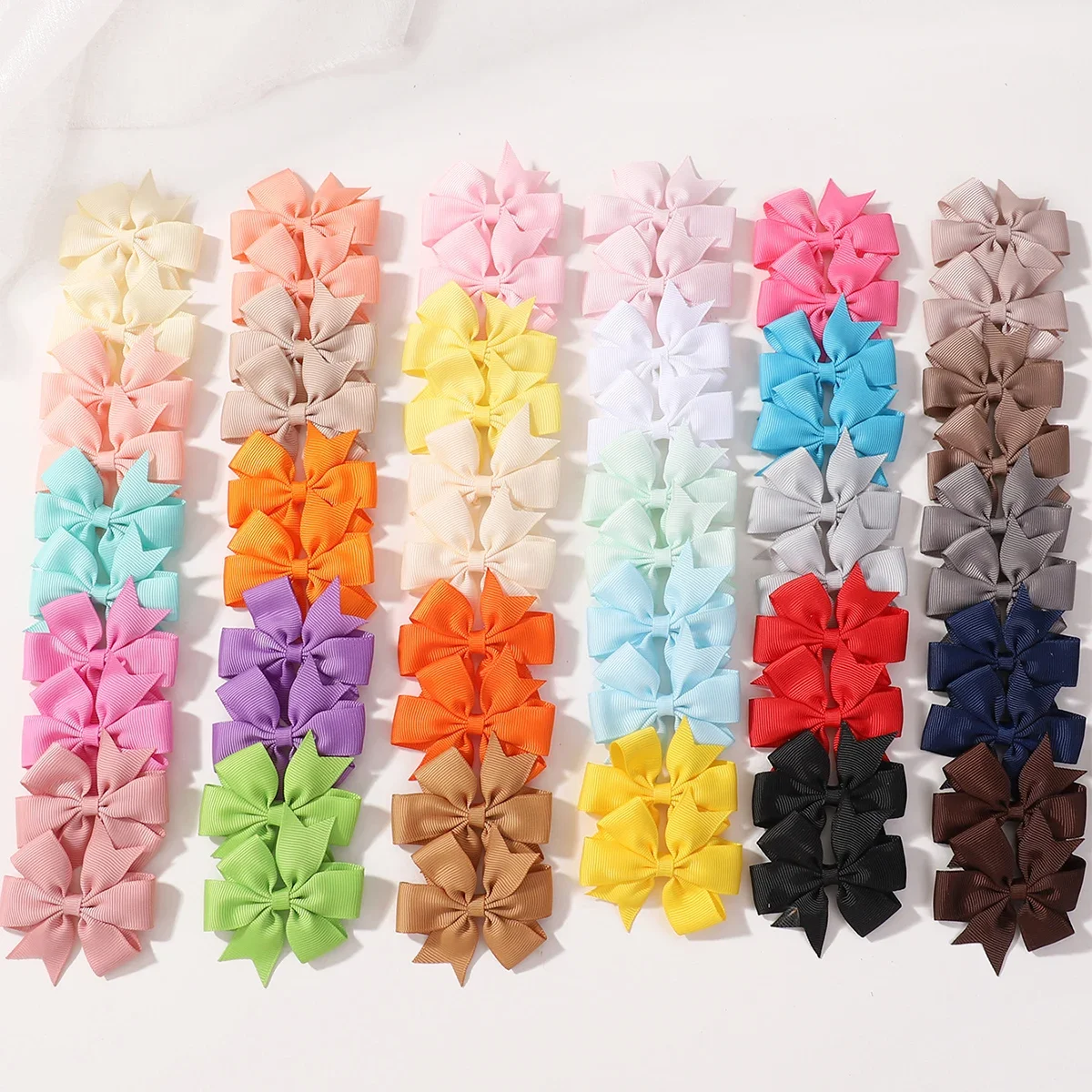 

10/20PCS 2.5inch Grosgrain Ribbon Bows Hair Clips for Baby Girls Sweet Solid Color Hairpin Barrettes Headwear Hair Accessories