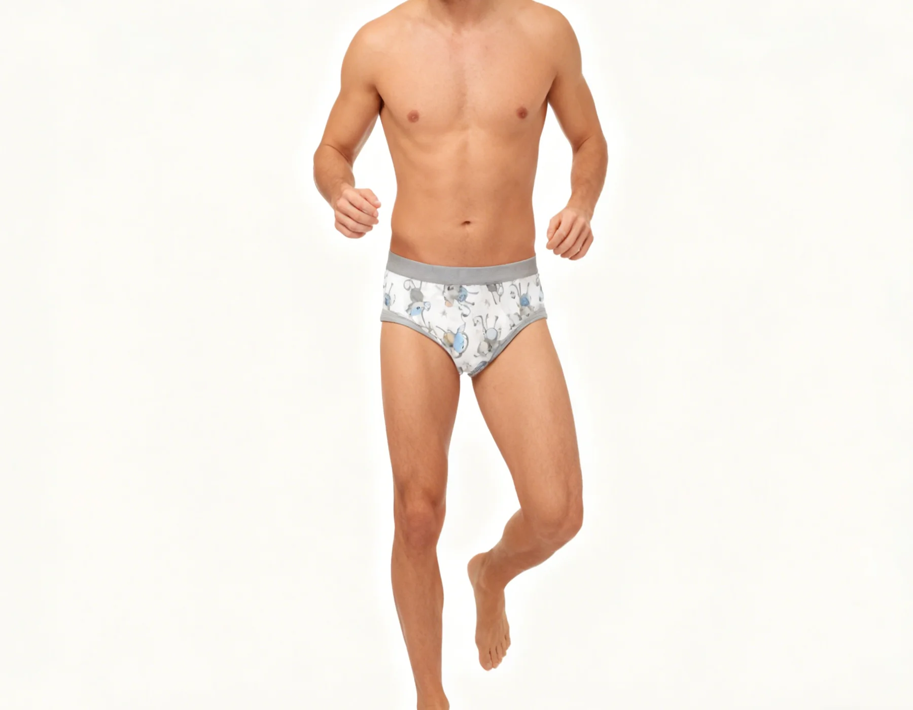 Grey Monkey Men's Brief Underwear Comfortable Breathable Cotton Sports Briefs for Men