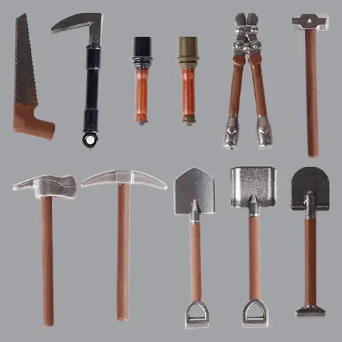 Military War Civilian Soldier Figures Arms Building Blocks Modern Craftsman Farmer Tools Grenade MOC Accessory Bricks Kids Toy