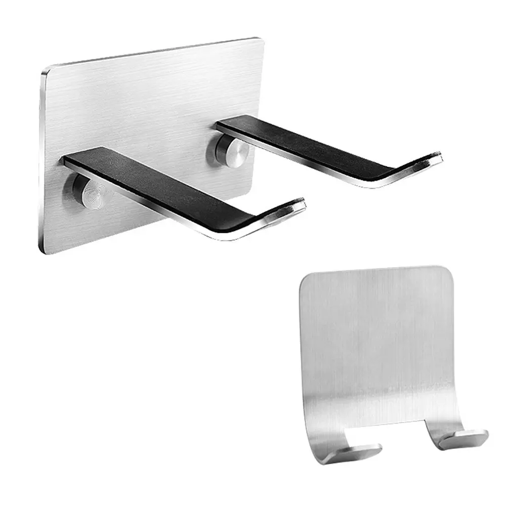 

2 шт. прочных держателей для фена из нержавеющей стали с двумя вариантами крепления: на клейкой основе или с помощью дюбелей, органайзер для фена для ванной комнаты