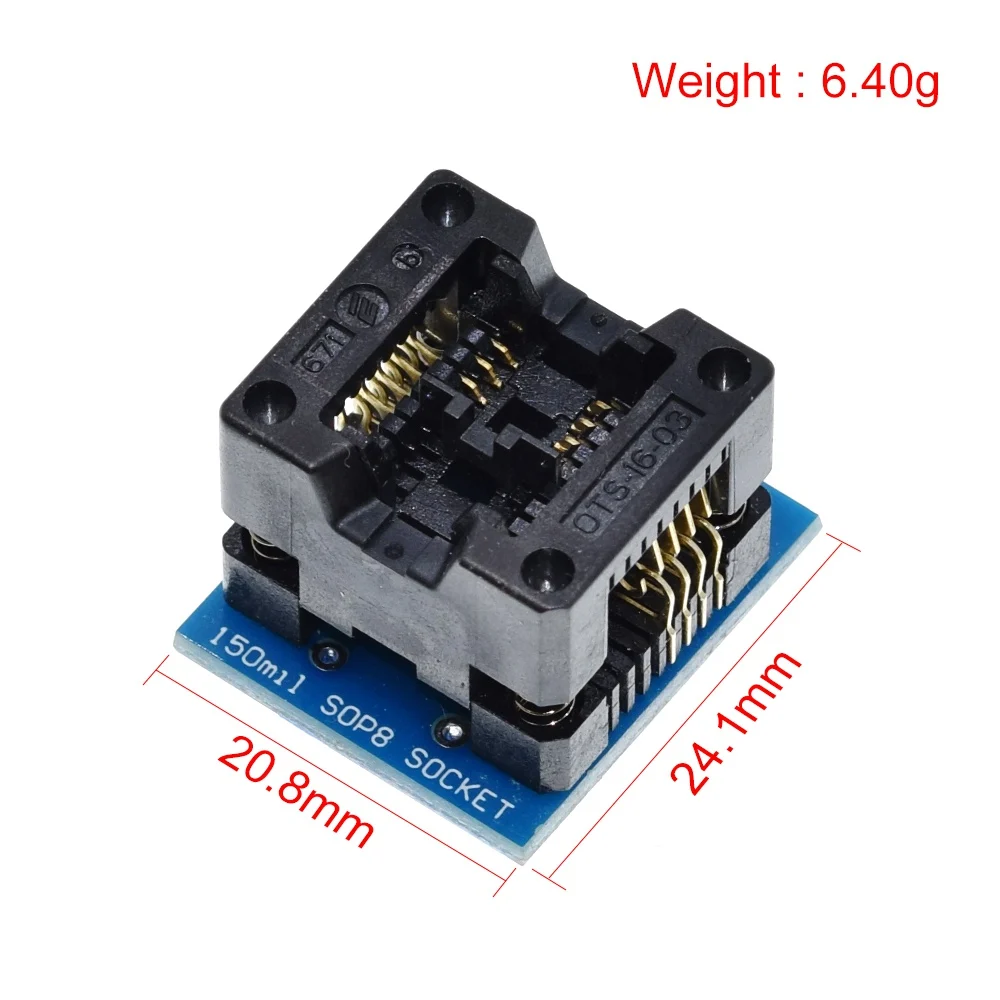 SOP16 to DIP8 Wide-body Seat Wide 150mil 200mil 208mil 300mil Programmer SOP8 Adapter Socket for EZP2010 EZP2013 CH341A IC test