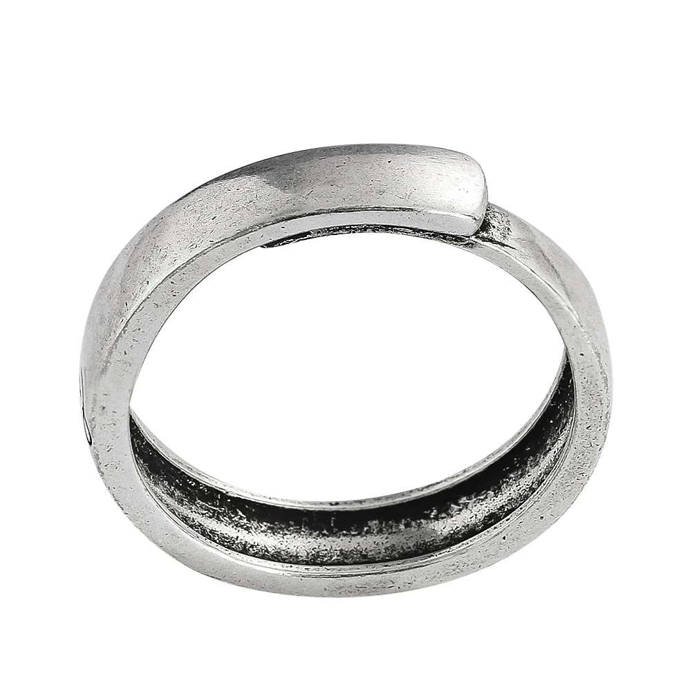 Retro Adjustable Ring Taoist Mantra Talisman Lucky Finger Circle Ethnic Jewelry Gifts Travel Souvenir Health Amulet for Parents