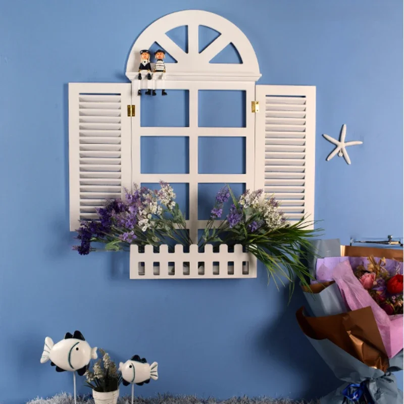 Mediterranean Style Faux Window Large Circular Arch Wall Hanging Courtyard Decor Creative Photography Prop Home Decoration