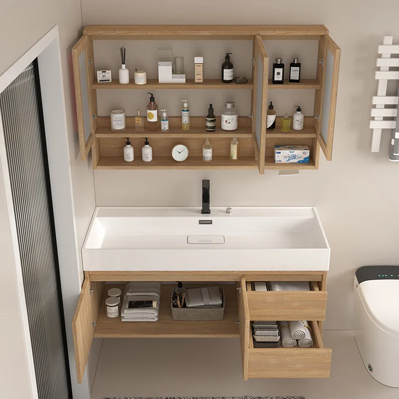 Modern Paper Cupboard Organizer Drawers Display Toilet Shelves Mirror Bathroom Cabinet Accessories Gabinete Trendy Furniture