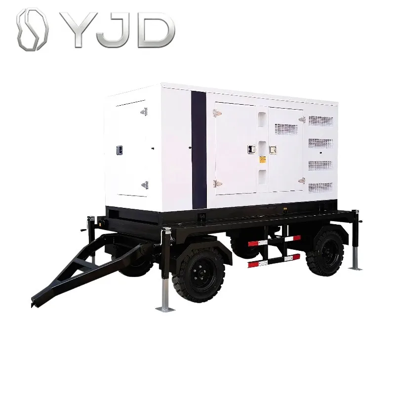 Three-Phase Silent Diesel Generator 30kVA 24kW 30kW Mobile/Trailer Type 400V 12V DC Start Air/Water Cooled