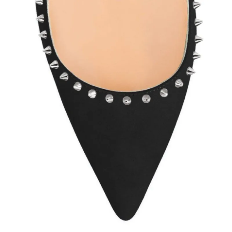 

DIZHUANG Sexy women's high heels. Black suede high heels. About 10.5cm heel height. Crystal shoes. Pointed shoes. SIZE:34-46