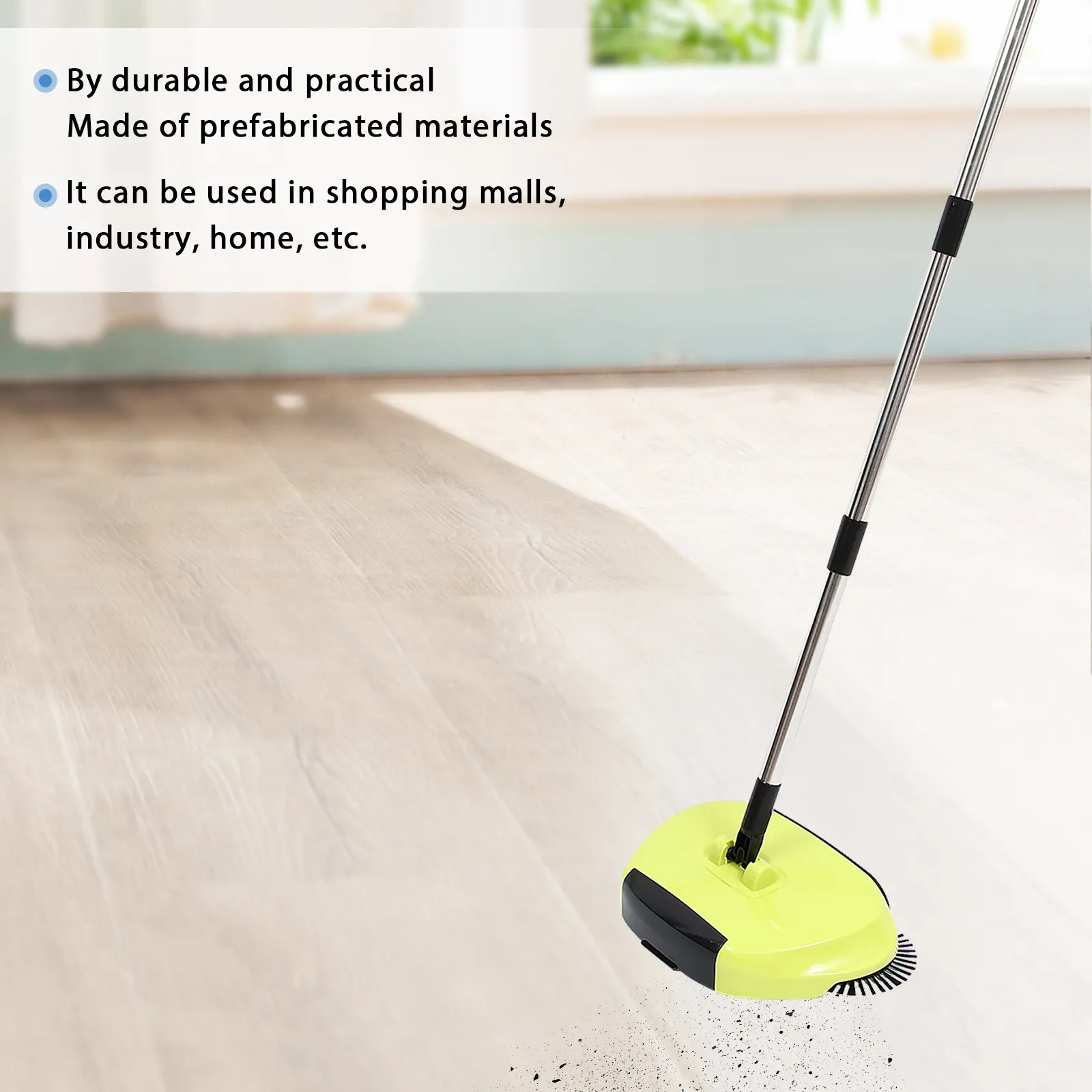 

Экологичная 3-в-1 напольная подметальная машина с роликовой щеткой для шерсти животных и многоразовым пылесборником для уборки без батарей