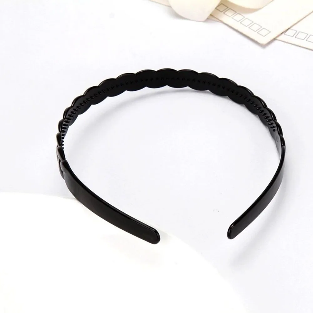 غسل الوجه المضادة للانزلاق للجنسين النساء الأسود متموج الشعر هوب عقال رئيس هوب إكسسوارات الشعر #5