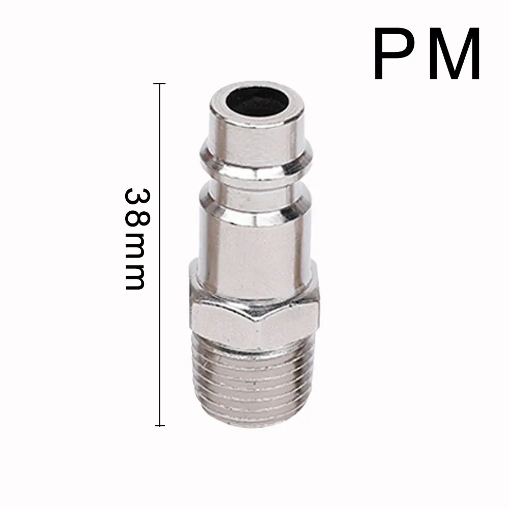 German Style Pneumatic Quick Coupling, Male/Female Thread Quick Release Connector for Air Tools, Durable Air Coupler Kit