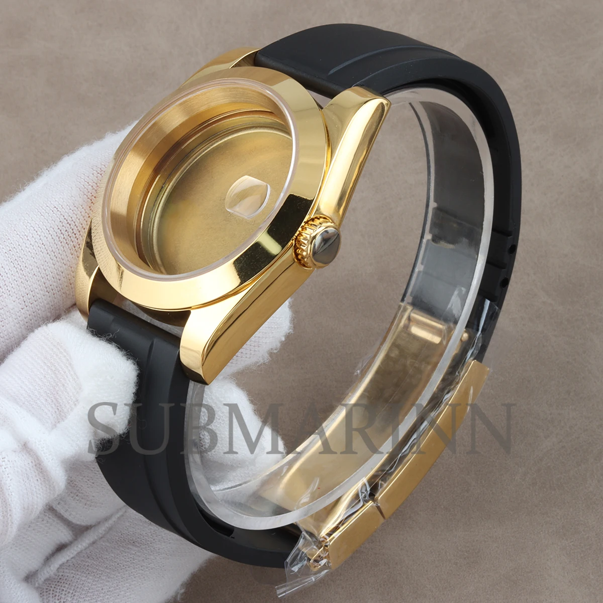 36mm 39mm NH35 Gold PVD Watch Case For Seiko Datejust NH35 NH36 Movement 28.5mm Dial Waterproof Sapphire Glass Stainless Steel