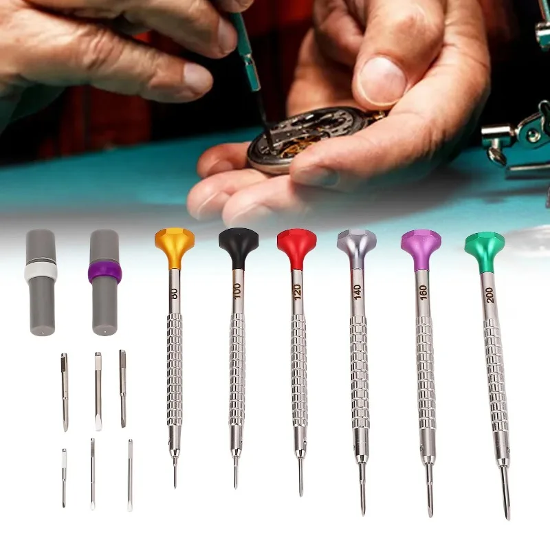 

Stainless steel watch repair screwdriver set, portable watchmaker manual set, household repair tool accessories
