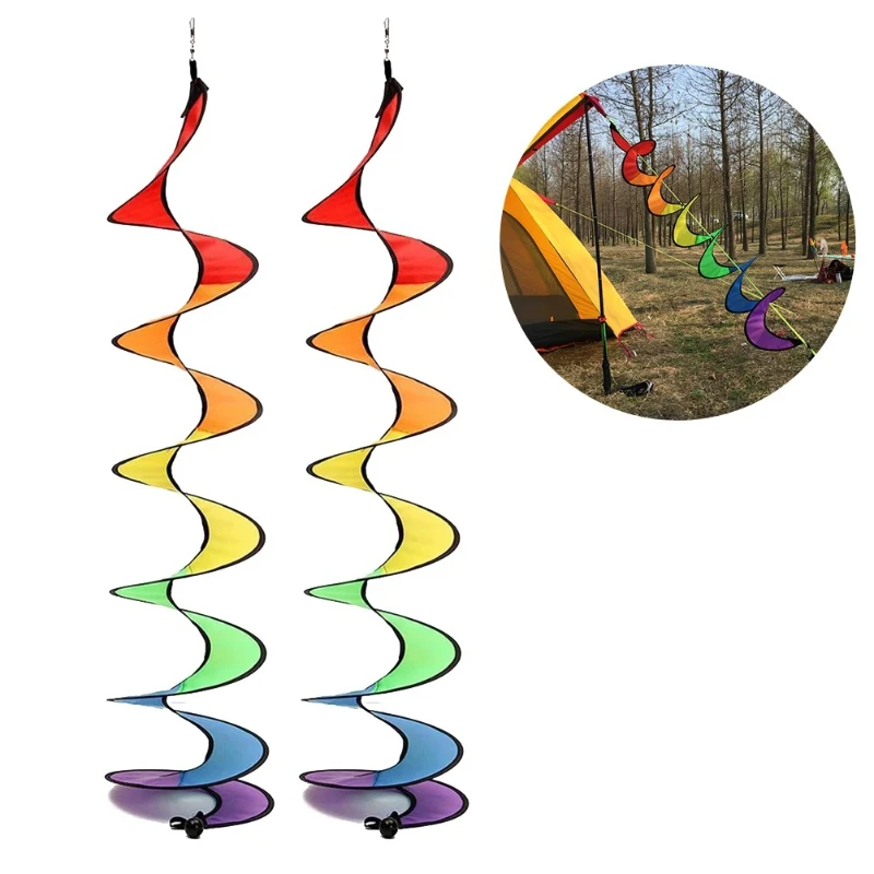 

1pc colorful windmill tent flag decorative rainbow wind chime, suitable for garden, home, outdoor, and camping tent decorations
