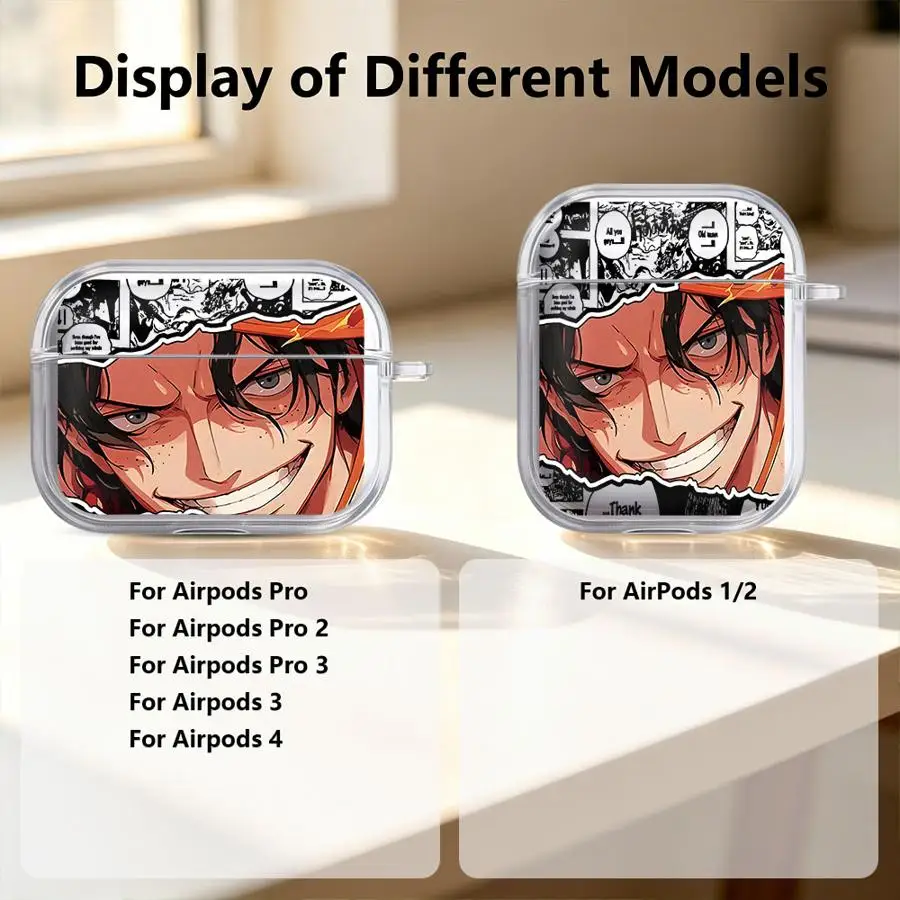Case For Airpods 5 2 3 1 4 Pro3 Pro2 Pro Clear Earphone Cases Cover Ones Pieces Zoro Green