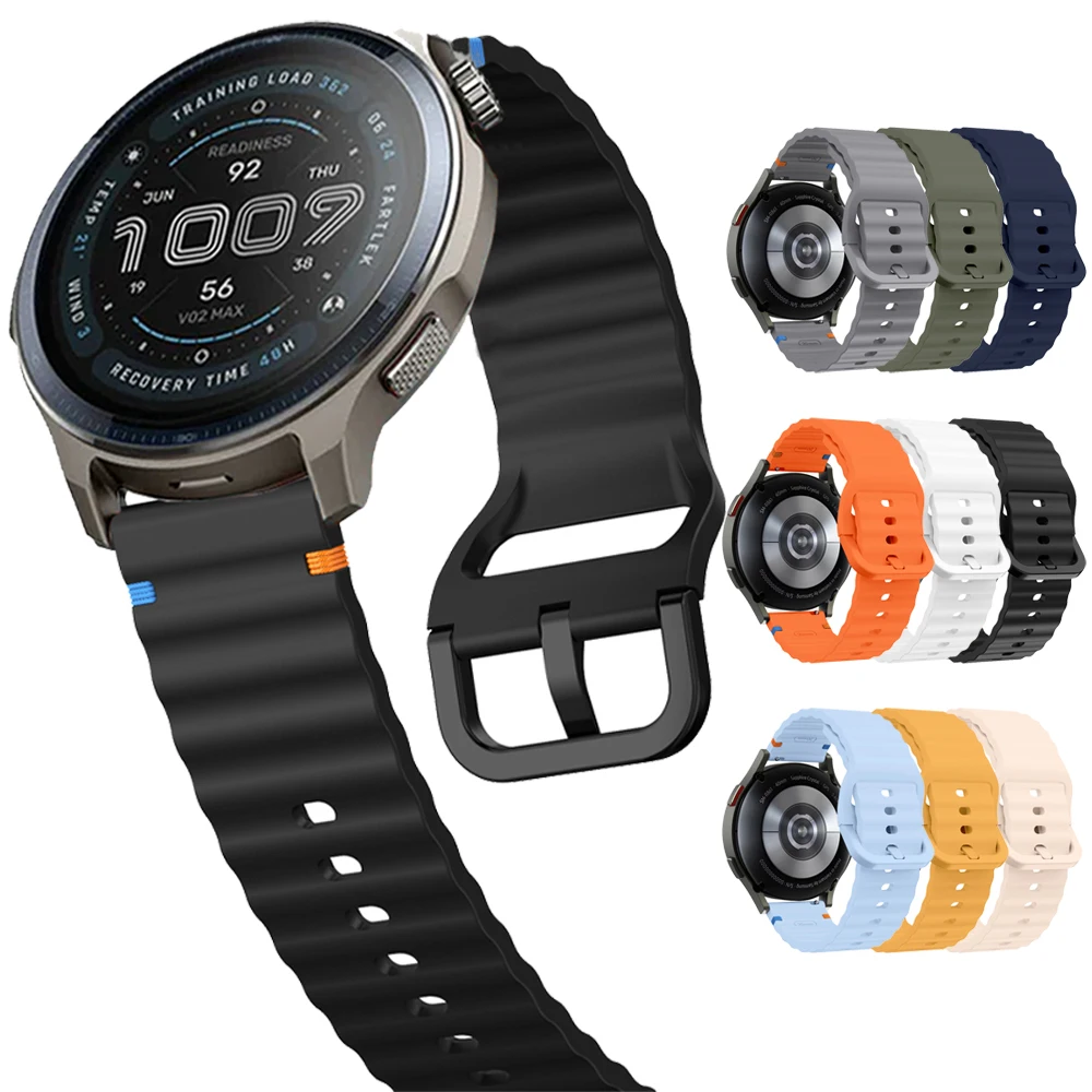 Sport Silicone Strap 20mm 22mm Watchband For Amazfit BALANCE 2/Bip 6 5/Active 2/GTS 4 2mini/GTR 4 2e 3 Pro 47mm Replace Bracelet