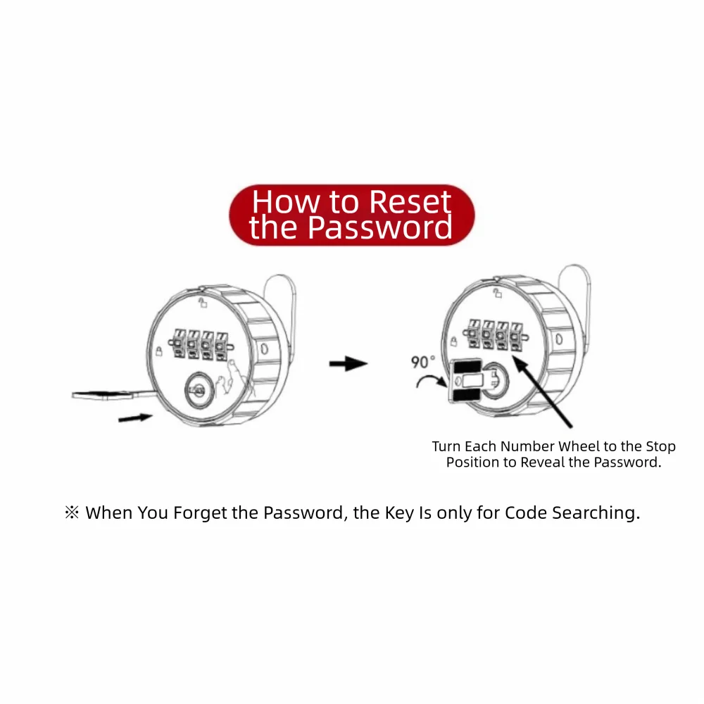 4-Digit Combination Cabinet Password Lock Round Padlock Weatherproof Combination Cabinet Lock Reset Function Anti-theft