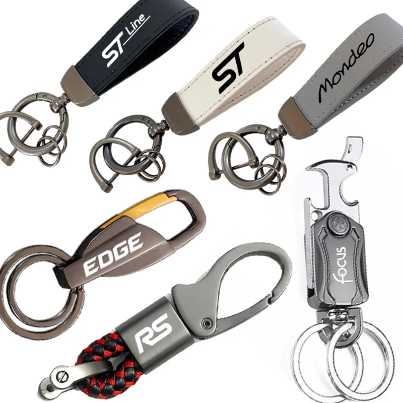 Support customized alloy keychain For Ford Ecosport Edge Escape Explorer Fiesta FOCUS Fusion Mondeo rs st stline Accessories