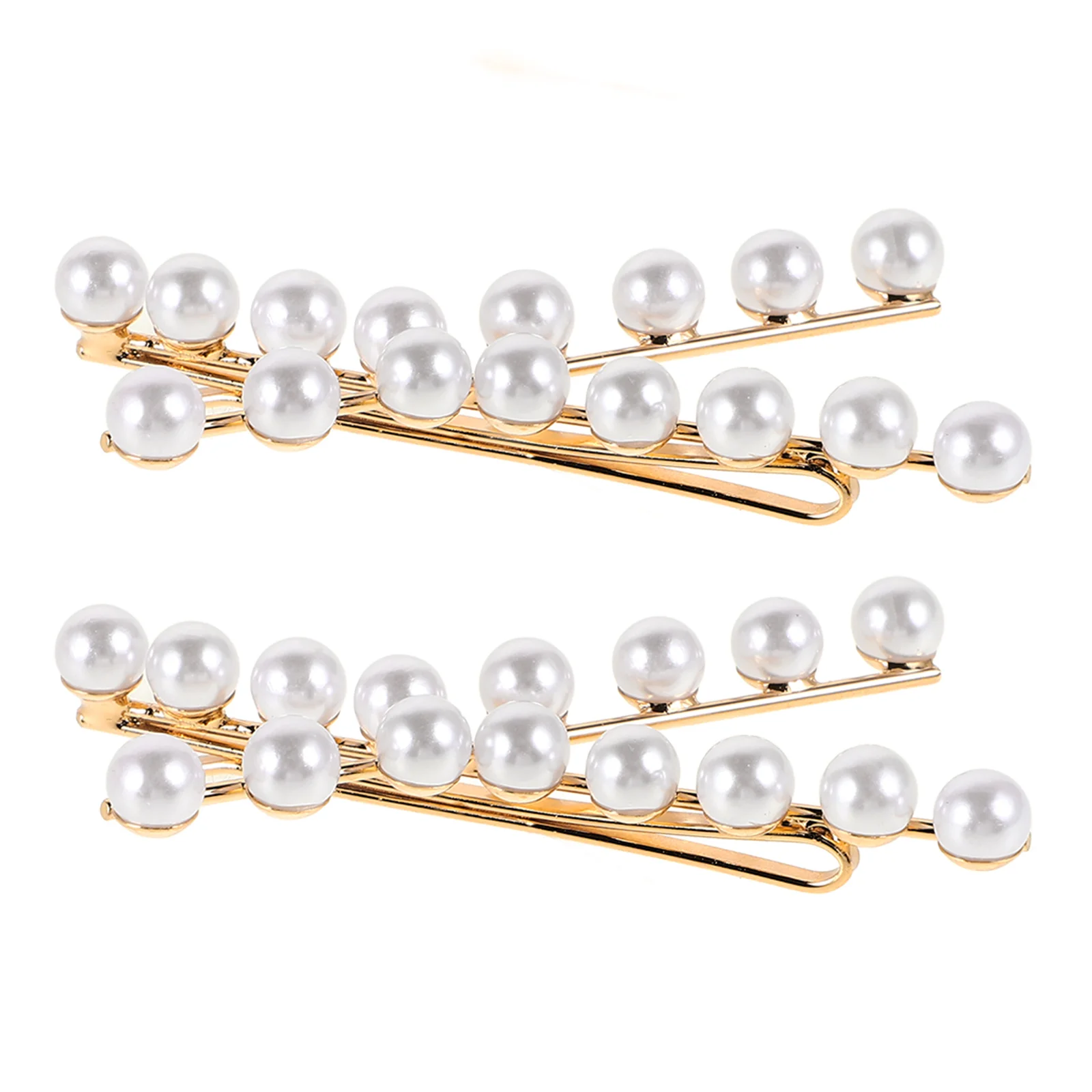 

2 Pcs Pearl Hair Clips Elegant Copper Beads Bobby Pins Barrettes Female Hair Decoration Wedding Party Bangs Clip Pearls