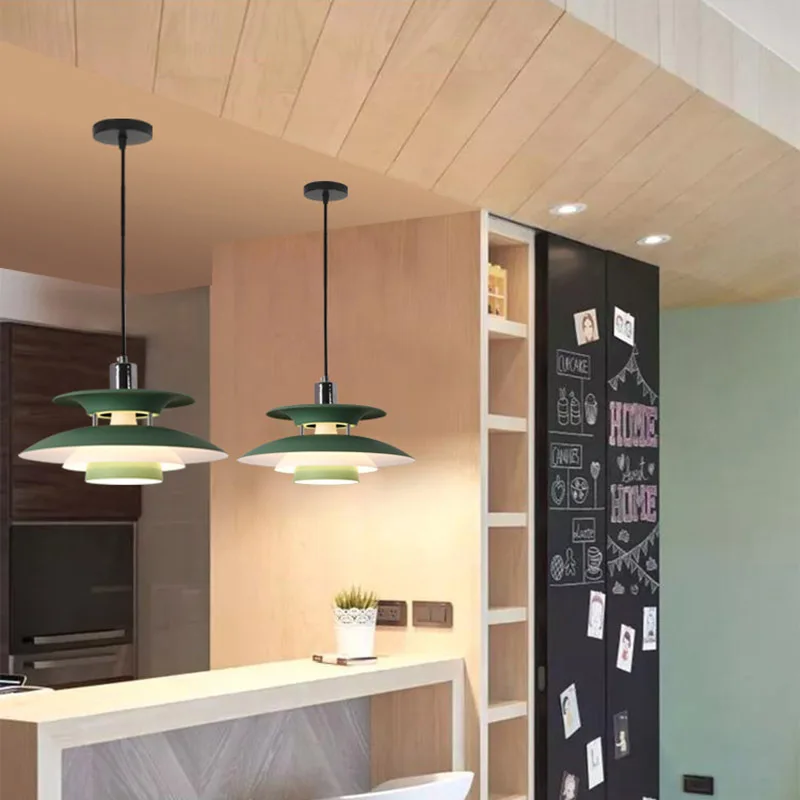 

Danish designer modern minimalist hanging pendant light bar counter dining table study UFO art pendant light restaurant bar ligh