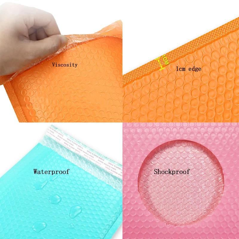 50Pcs Small Bubble Bags Pink/Black Plastic Foam Bubble Envelope Jewelry Packaging Shipping Bag Pouch Gift Express Bubble Mailers