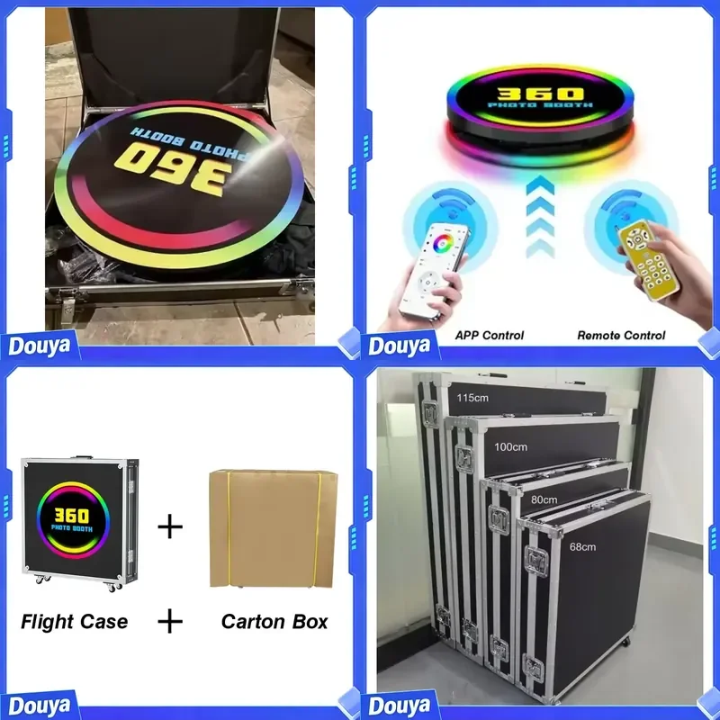 Rossmine 360 Selfie Booth Round Stand Metal Platform for Event Photo & Video Shooting with Smartphones & Camera Support