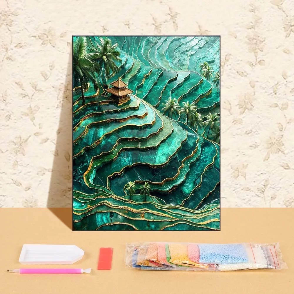 

Diamond Painting 2025 New Mosaic Mountain Kit Scenery Full Round Drill Diamond Mosaic Wall Art Crafts For Living Room Decor