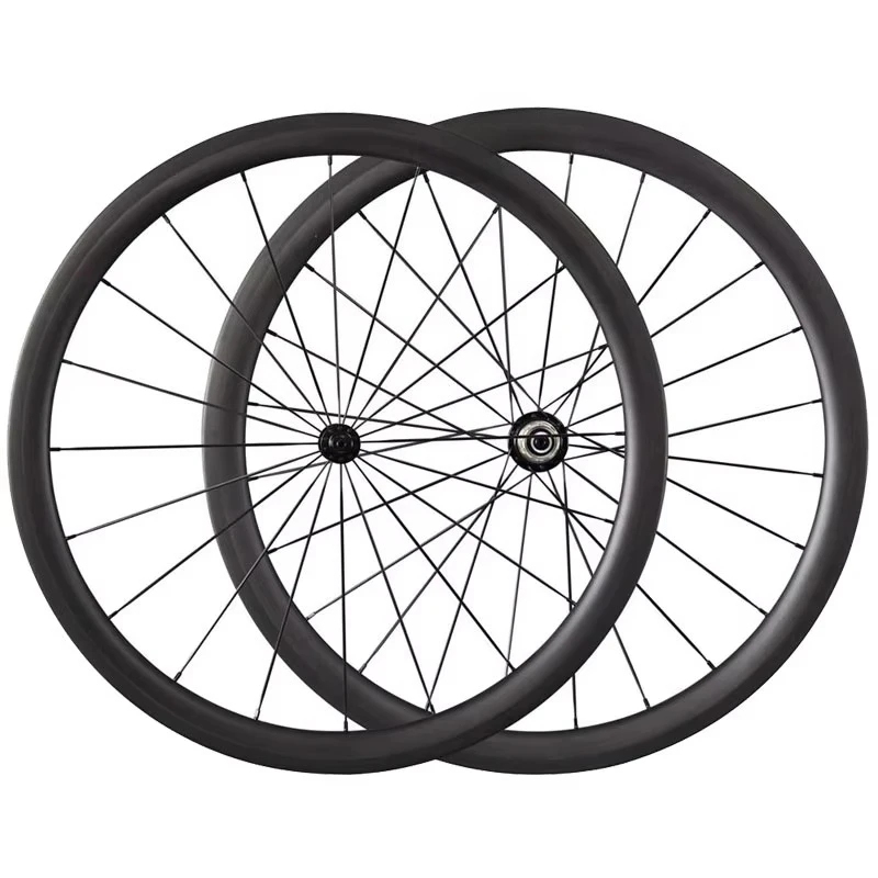 Cheap high-quality carbon fiber road bicycle wheelset with 38mm depth and 25mm width, V-brake caliper, 700c road wheelset