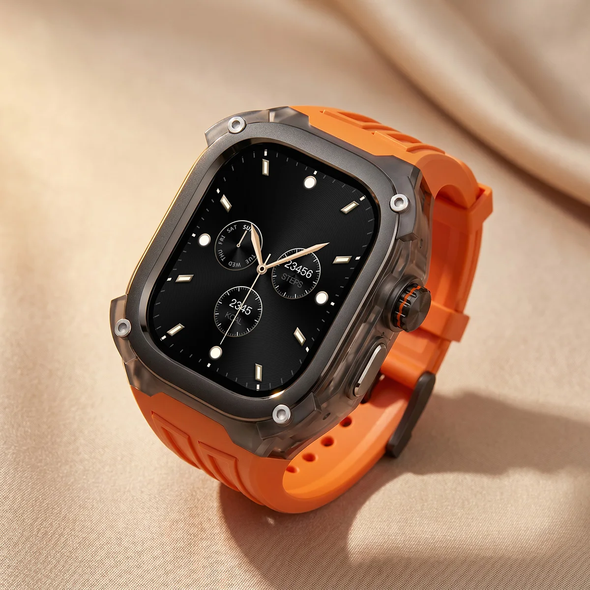 Luxury Modification Kit for Apple Watch Ultra 3 2 1 Metal Case Cover + Silicone Band Strap for Iwatch 49mm Man Bracelet Bumper