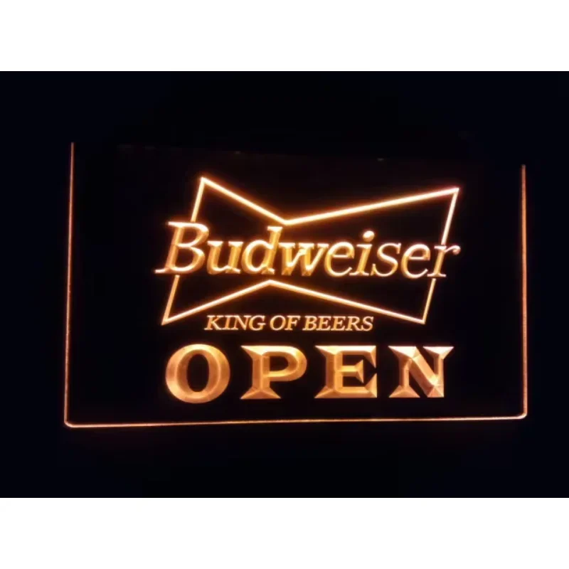 فتح Budweiser Led ضوء النيون تسجيل البيرة حانة نادي ديكور المنزل الحرف الديكور مسكن جدار ديكور خمر ديكور المنزل