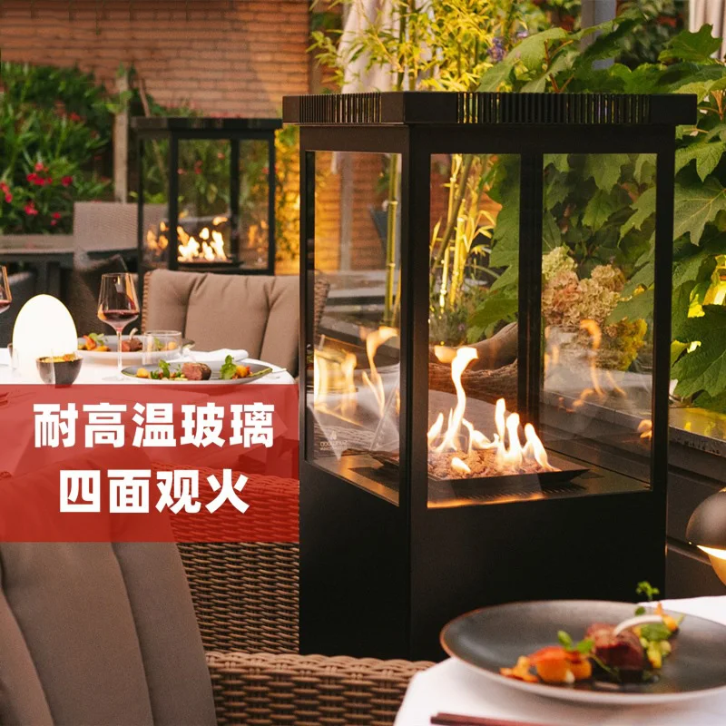 Outdoor gas heating stove Liquefied gas heater Outdoor oven Real fire fireplace in Hotel Homestay courtyard