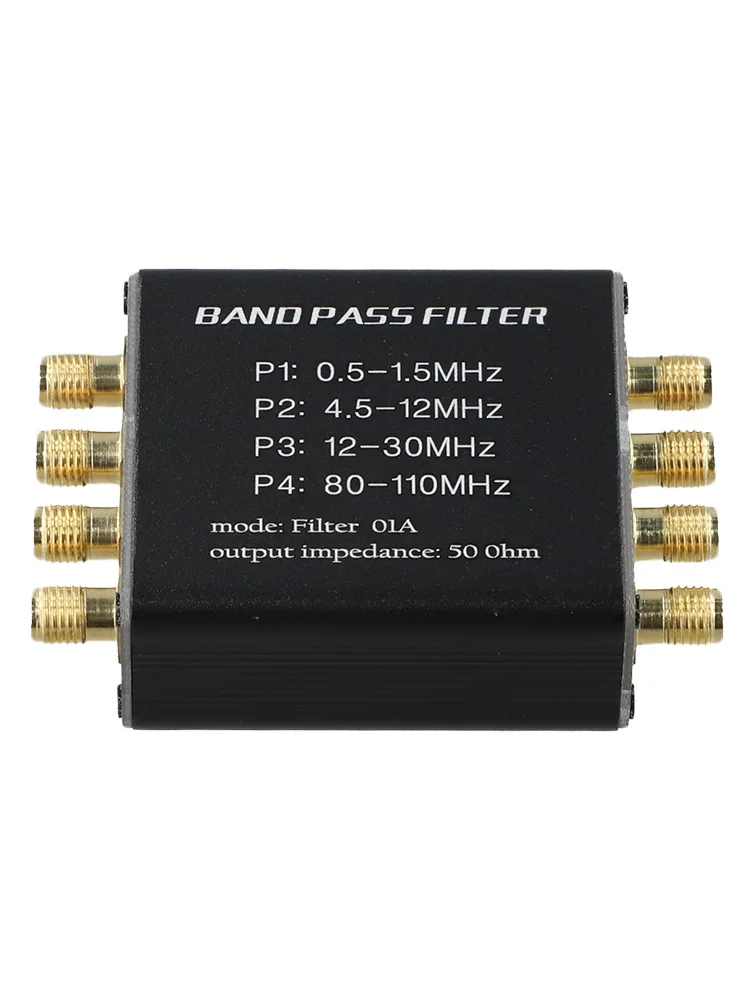 Radio Pre-Filter 4-PASS BPF 1Hz-300MHz 50 Ohm For SMA Female For Malachite For DSP Receiver High Impedance Amp Aluminum Shell To