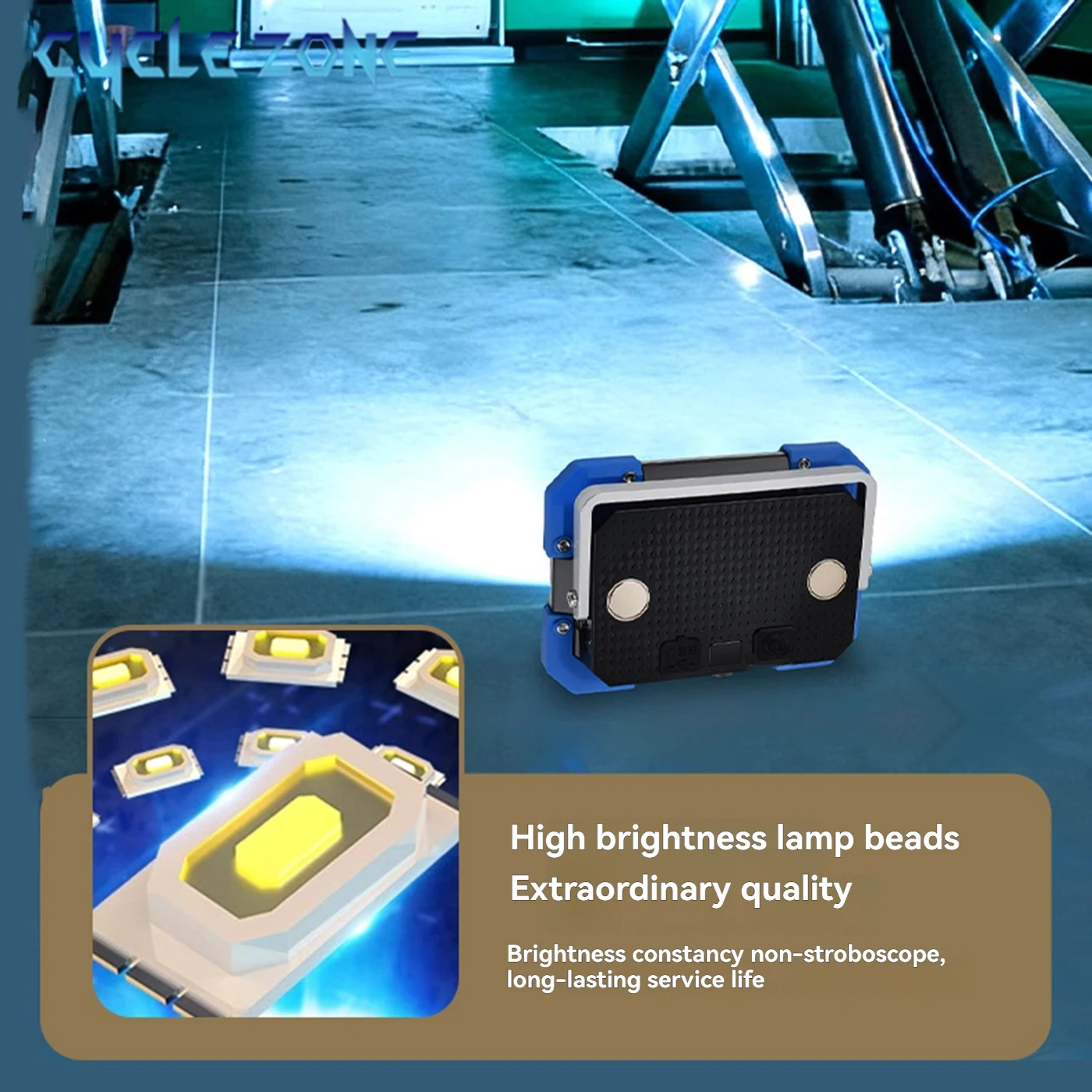 أضواء العمل المحمولة COB LED TYPE-C القابلة لإعادة الشحن التخييم الكاشف في الهواء الطلق الطوارئ إصلاح السيارات ضوء مصباح تحذير أحمر أزرق