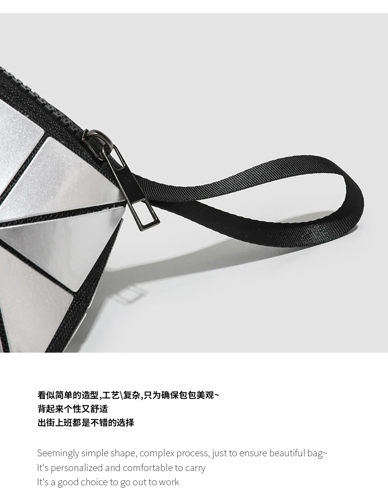 Einfache tragbare Make-up-Aufbewahrungstasche, leichte multifunktionale Tasche mit geometrischem Muster, Reise-Kulturbeutel, Münzgeldbörse, Kosmetiktasche – Detail 9